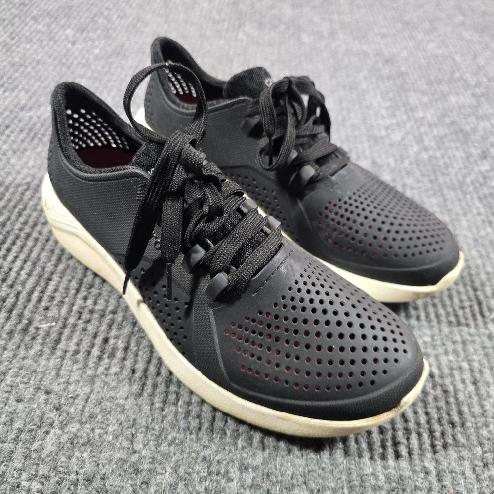 Crocs Shoes Womens Size 9 Black Perforated Lightweight LiteRide Pacer 205234